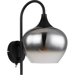 Globo Lighting Maxy kinkiet 1x40W czarny mat/szkło dymne 15548W