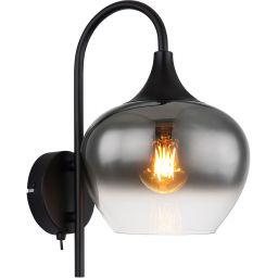 Globo Lighting Maxy kinkiet 1x40W czarny mat/szkło dymne 15548W