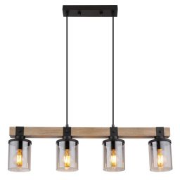 Globo Lighting Lila lampa wisząca 4x60W czarny mat/brąz 15555-4H