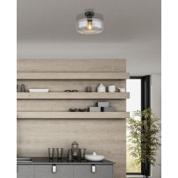 Globo Lighting Giuseppe podsufitowa 1x40W czarny mat/przydymiony 15566D