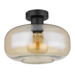 Globo Lighting Giuseppe lampa podsufitowa 1x40W czarny mat/bursztynowy 15566DA