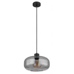 Globo Lighting Giuseppe lampa wisząca 1x40W czarny mat/przydymiony 15566H