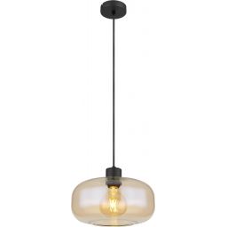 Globo Lighting Giuseppe lampa wisząca 1x40W czarny mat/bursztynowy 15566HA