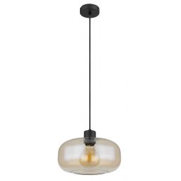 Globo Lighting Giuseppe lampa wisząca 1x40W czarny mat/bursztynowy 15566HA