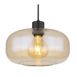 Globo Lighting Giuseppe lampa wisząca 1x40W czarny mat/bursztynowy 15566HA