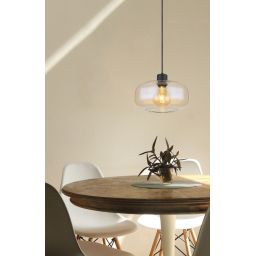 Globo Lighting Giuseppe lampa wisząca 1x40W czarny mat/bursztynowy 15566HA