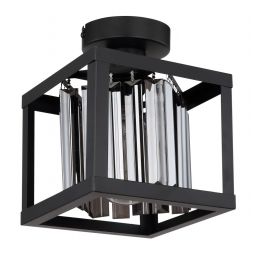 Globo Lighting Mathilde lampa podsufitowa 1x40W czarny mat/przydymiony 15697D