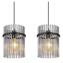 Globo Lighting Gorley lampa wisząca 3x60W czarny mat/przydymiony 15698-3H