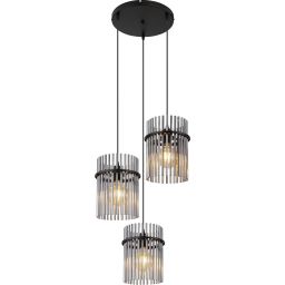 Globo Lighting Gorley lampa wisząca 3x60W czarny mat/przydymiony 15698-3HR