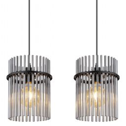 Globo Lighting Gorley lampa wisząca 4x60W czarny mat/przydymiony 15698-4H