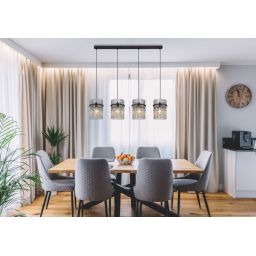 Globo Lighting Gorley lampa wisząca 4x60W czarny mat/przydymiony 15698-4H