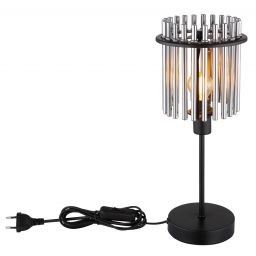 Globo Lighting Gorley lampa stołowa 1x40W czarny mat/przydymiony 15698T