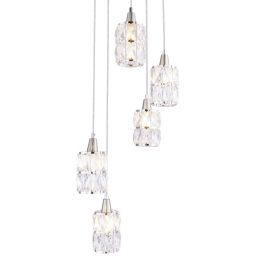 Globo Lighting Wolli lampa wisząca 5x40W chrom/kryształ 15760-5