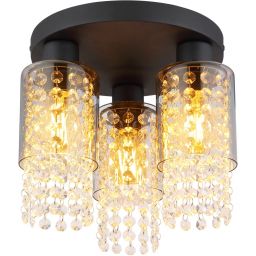Globo Lighting Backey lampa podsufitowa 3x40W czarny mat/przydymiony 15799-3D