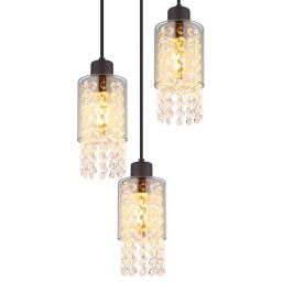 Globo Lighting Backey lampa wisząca 3x40W czarny mat/przydymiony 15799-3H