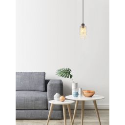 Globo Lighting Backey lampa wisząca 1x40W czarny mat/przydymiony 15799H