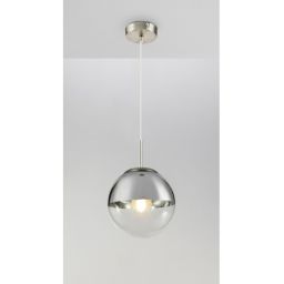 Globo Lighting Varus lampa wisząca 1x40W chrom/przezroczysty 15851