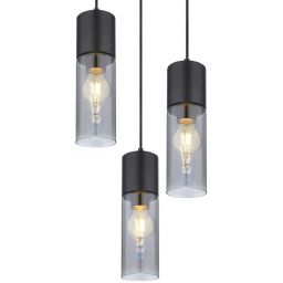 Globo Lighting Annika lampa wisząca 3x25W czarny mat/szkło przydymione 21000-3HB