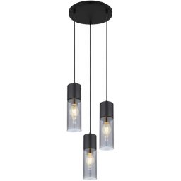 Globo Lighting Annika lampa wisząca 3x25W czarny mat/szkło przydymione 21000-3HB