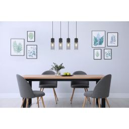 Globo Lighting Annika lampa wisząca 4x25W czarny mat/szkło przydymione 21000-4HB