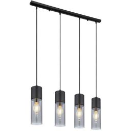 Globo Lighting Annika lampa wisząca 4x25W czarny mat/szkło przydymione 21000-4HB