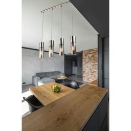 Globo Lighting Annika lampa wisząca 4x25W chrom satynowy/szkło przydymione 21000-4HN