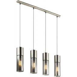 Globo Lighting Annika lampa wisząca 4x25W chrom satynowy/szkło przydymione 21000-4HN