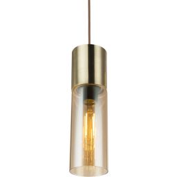 Globo Lighting Annika lampa wisząca 1x25W mosiądz/szkło bursztynowe 21000HM