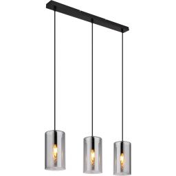 Globo Lighting Olly lampa wisząca 3x25W czarny mat/przydymiony 21002-3H