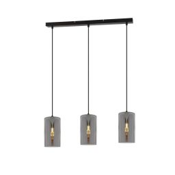 Globo Lighting Olly lampa wisząca 3x25W czarny mat/przydymiony 21002-3H