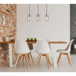 Globo Lighting Olly lampa wisząca 3x25W czarny mat/przydymiony 21002-3H