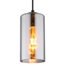 Globo Lighting Olly lampa wisząca 1x25W czarny mat/przydymiony 21002H