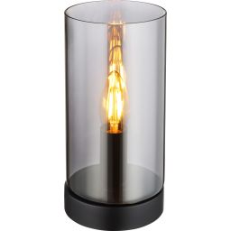 Globo Lighting Olly lampa stołowa 1x25W czarny mat/przydymiony 21002T