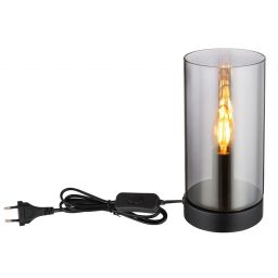 Globo Lighting Olly lampa stołowa 1x25W czarny mat/przydymiony 21002T