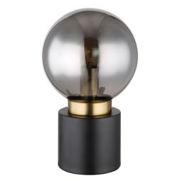 Globo Lighting Marka lampa stołowa 1x25W czarny mat/mosiądz/przydymiony 21003BB
