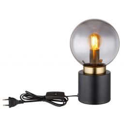 Globo Lighting Marka lampa stołowa 1x25W czarny mat/mosiądz/przydymiony 21003BB
