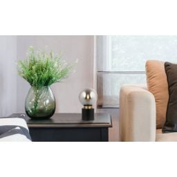 Globo Lighting Marka lampa stołowa 1x25W czarny mat/mosiądz/przydymiony 21003BB