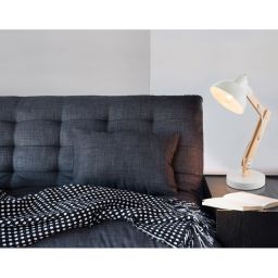 Globo Lighting Tongariro lampa biurkowa 1x40W biała/drewno 21502