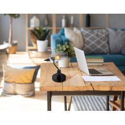 Globo Lighting Antique lampa stołowa 1x60 W czarna-przydymiona 2491B