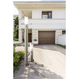 Globo Lighting Boston lampa stojąca zewnętrzna 1x30W stal nierdzewna/opal 3158S