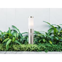 Globo Lighting Boston lampa stojąca zewnętrzna 1x30W stal nierdzewna/opal 3158S