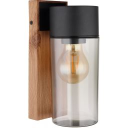 Globo Lighting Etsi kinkiet zewnętrzny 1x40W drewno/czarny mat/przydymiony 31975