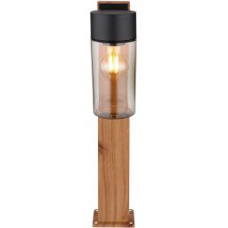 Globo Lighting Etsi lampa stojąca zewnętrzna 1x40W drewno/czarny mat/przydymiony 31976