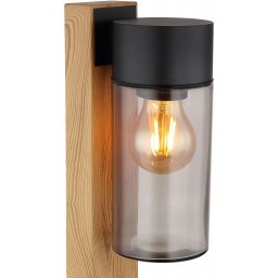 Globo Lighting Etsi lampa stojąca zewnętrzna 1x40W drewno/czarny mat/przydymiony 31976
