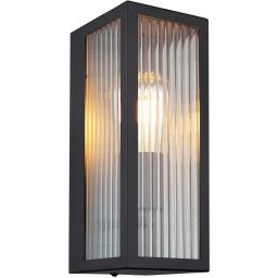 Globo Lighting Gundula kinkiet zewnętrzny 1x60W czarny/szkło ryflowane 31980