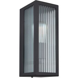 Globo Lighting Gundula kinkiet zewnętrzny 1x60W czarny/szkło ryflowane 31980