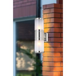 Globo Lighting Xeloo kinkiet zewnętrzny 2x60W stal nierdzewna/opal 32014-2