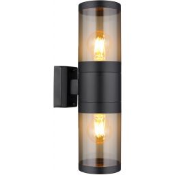 Globo Lighting Xeloo kinkiet zewnętrzny 2x60W czarny mat/przydymiony 32014-2BS