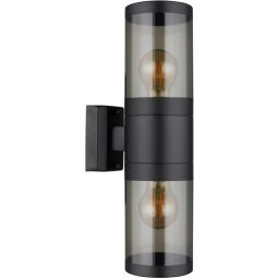 Globo Lighting Xeloo kinkiet zewnętrzny 2x60W czarny mat/przydymiony 32014-2BS