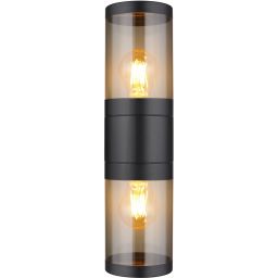 Globo Lighting Xeloo kinkiet zewnętrzny 2x60W czarny mat/przydymiony 32014-2BS